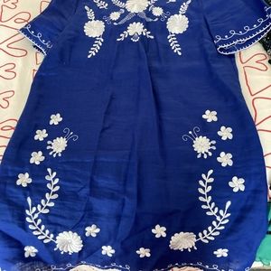 Zara Size S light color blue embroidered dress/long shirt